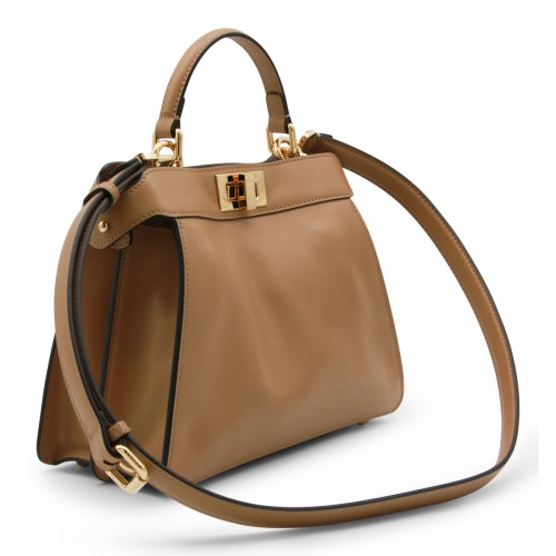 BEIGE LEATHER PEKABOO ISEEU SMALL TOP HANDLE BAG