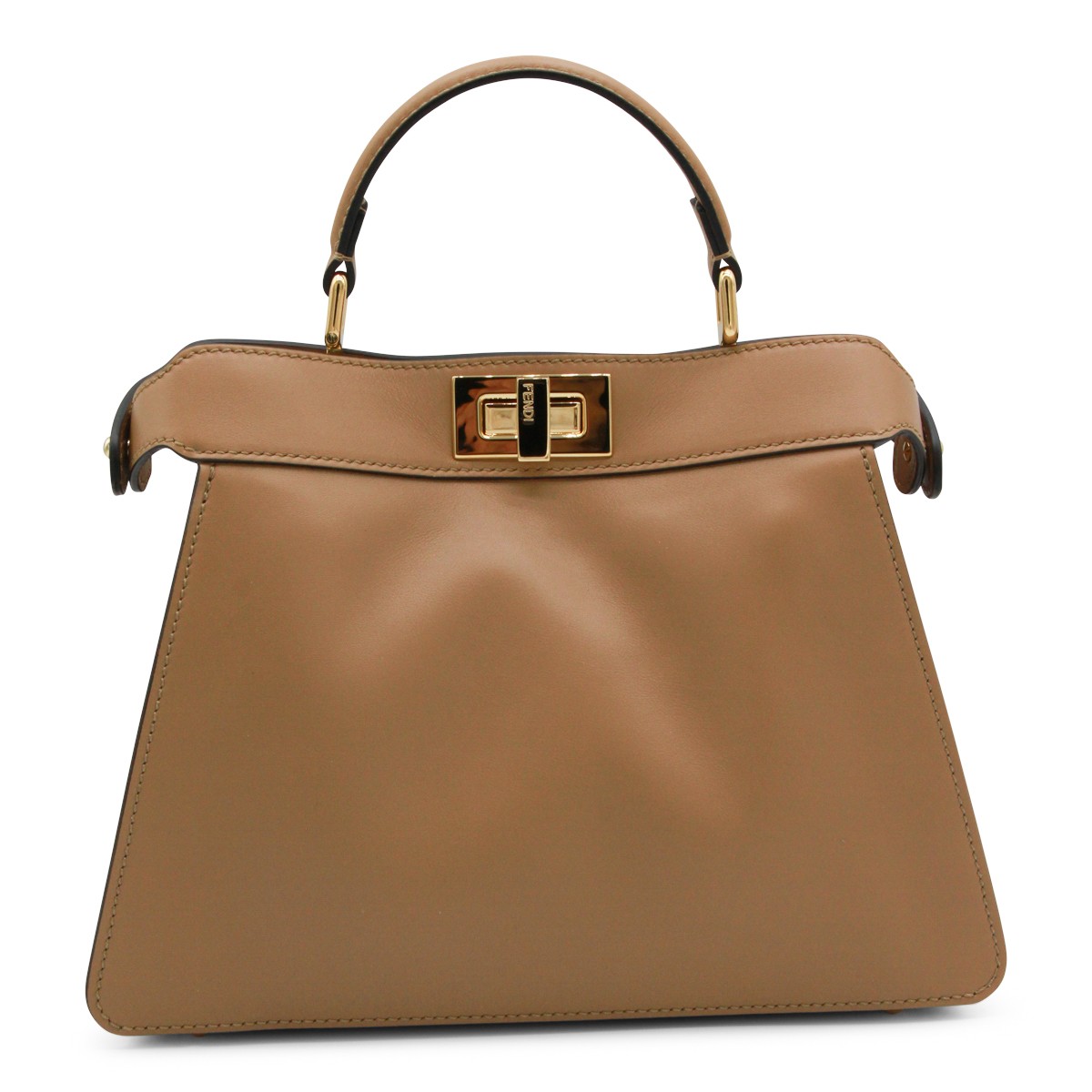 BEIGE LEATHER PEKABOO ISEEU SMALL TOP...