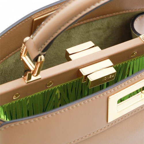 BEIGE LEATHER PEKABOO ISEEU SMALL TOP HANDLE BAG