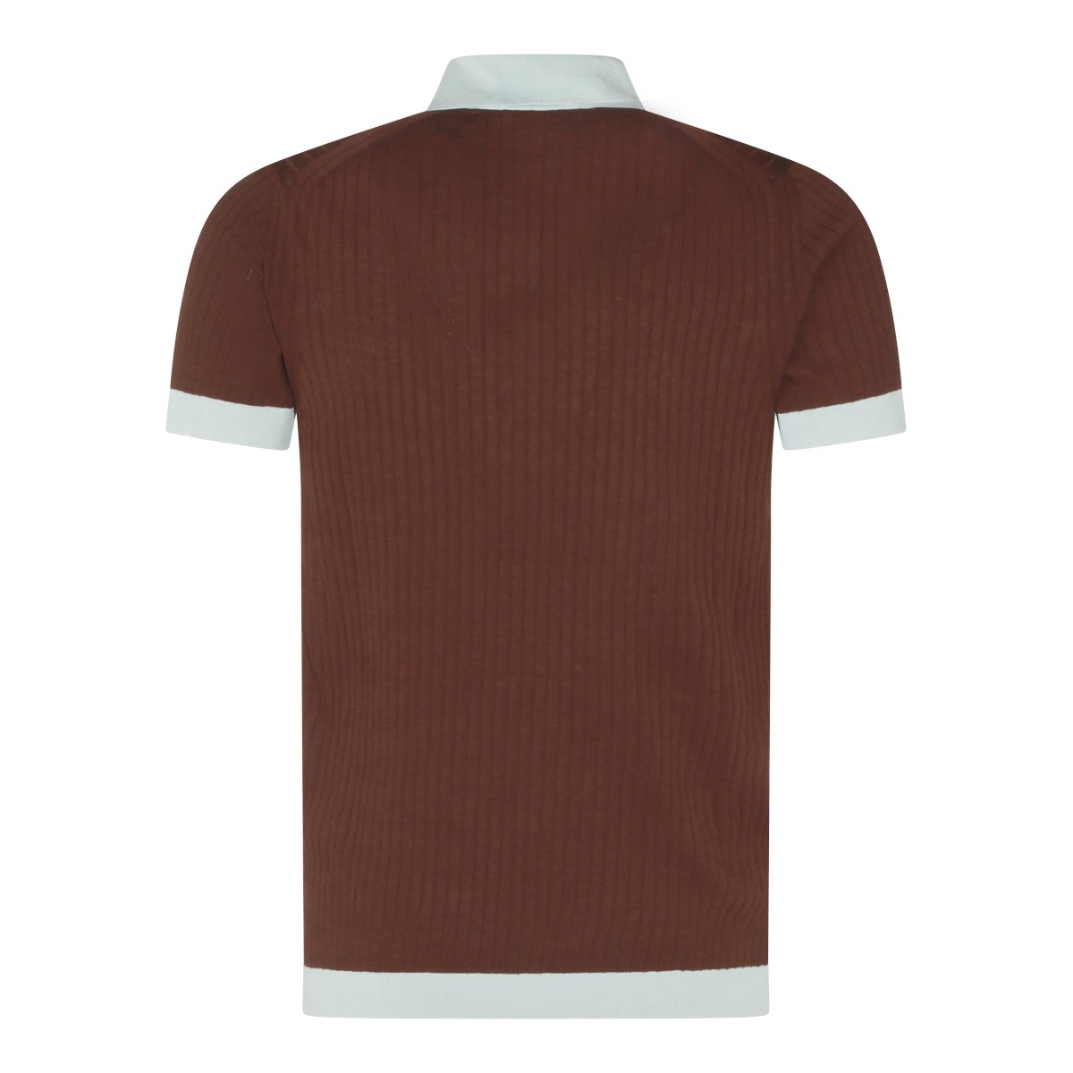 BROWN AND LIGHT BLUE COTTON POLO SHIRT
