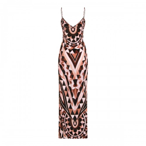 NUDE SILK LONG DRESS