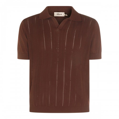 BROWN COTTON POLO SHIRT