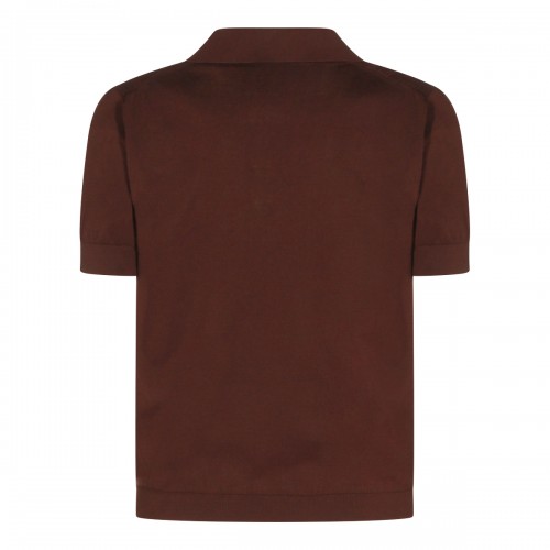 BROWN COTTON POLO SHIRT 2