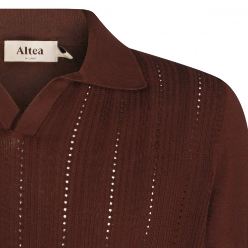 BROWN COTTON POLO SHIRT