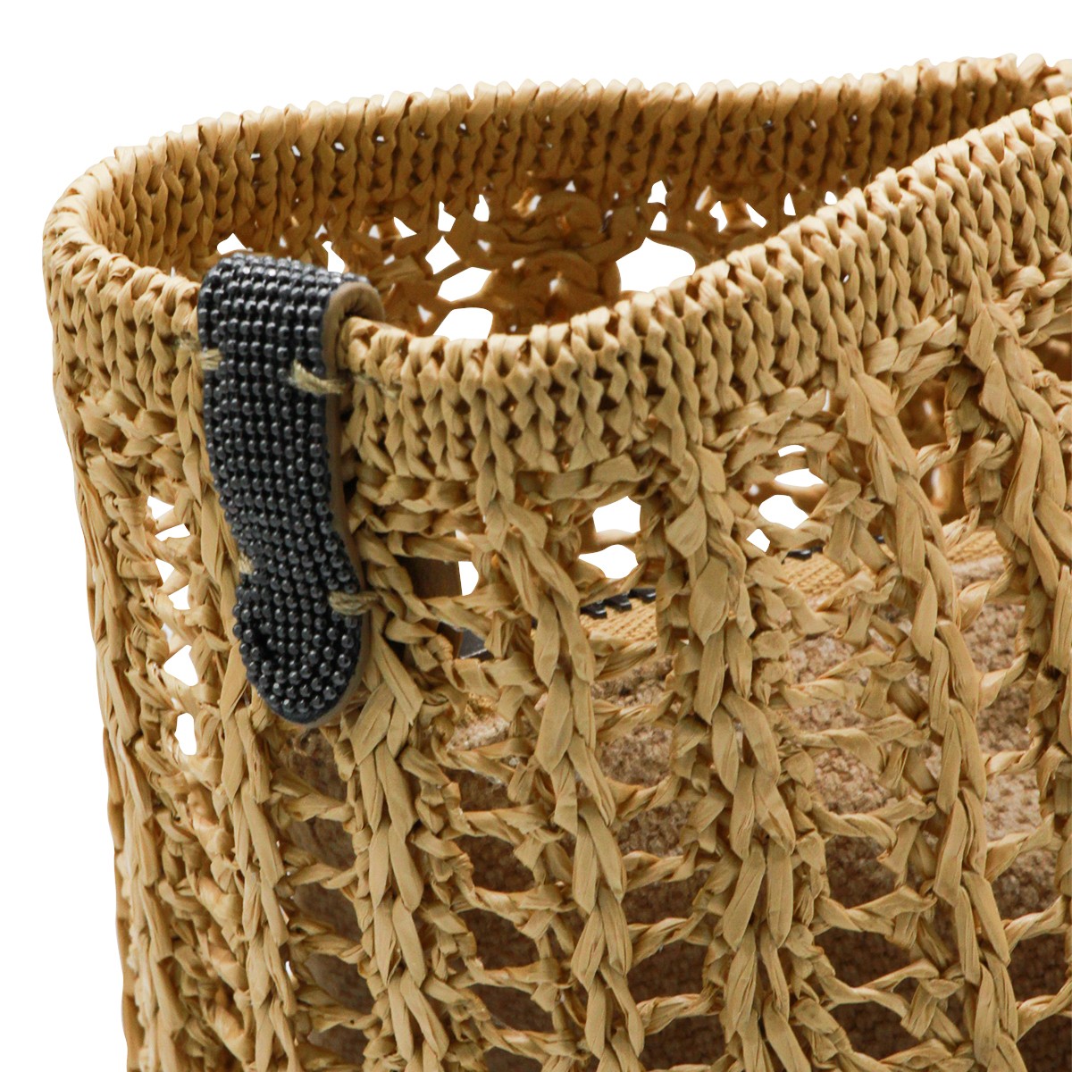 RAFFIA TOP HANDLE BAG