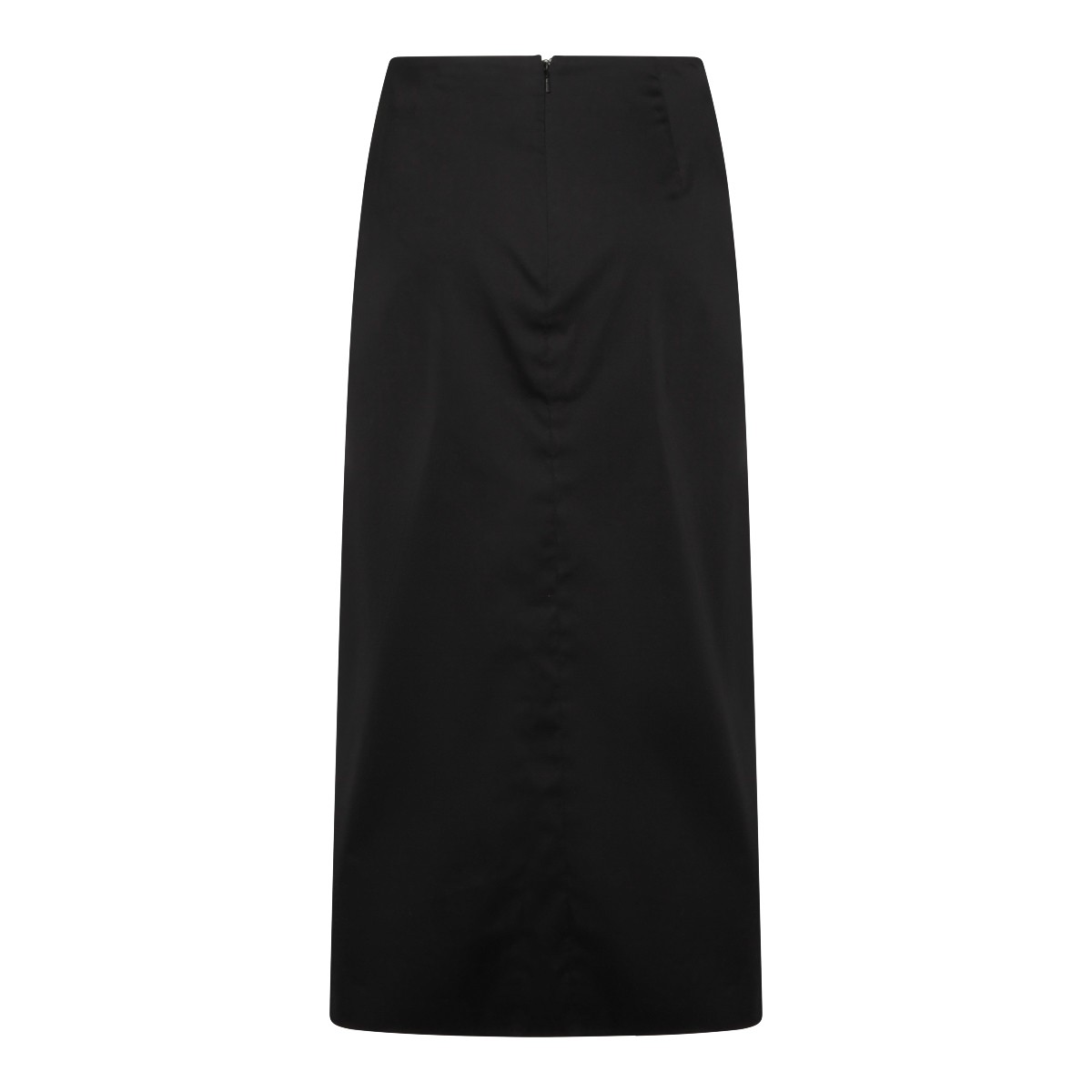 BLACK COTTON STRETCH PAGGI LONG DRESS