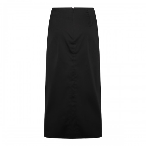 BLACK COTTON STRETCH PAGGI LONG DRESS