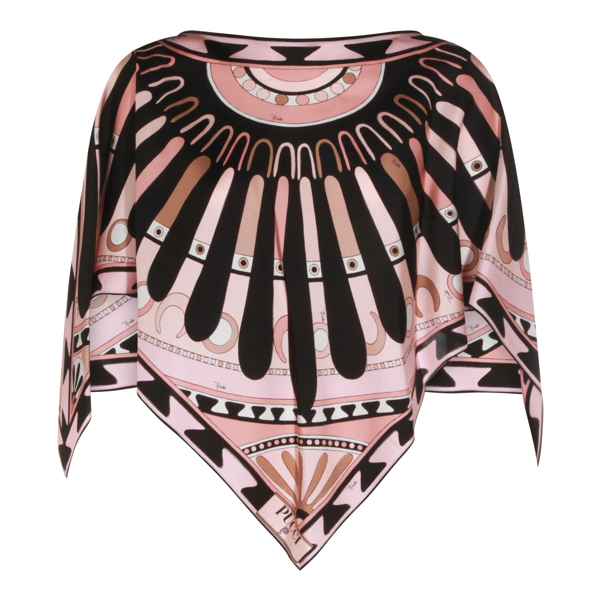 PINK AND BROWN SILK TOP