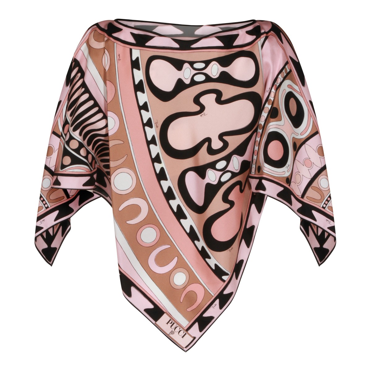 PINK AND BROWN SILK TOP