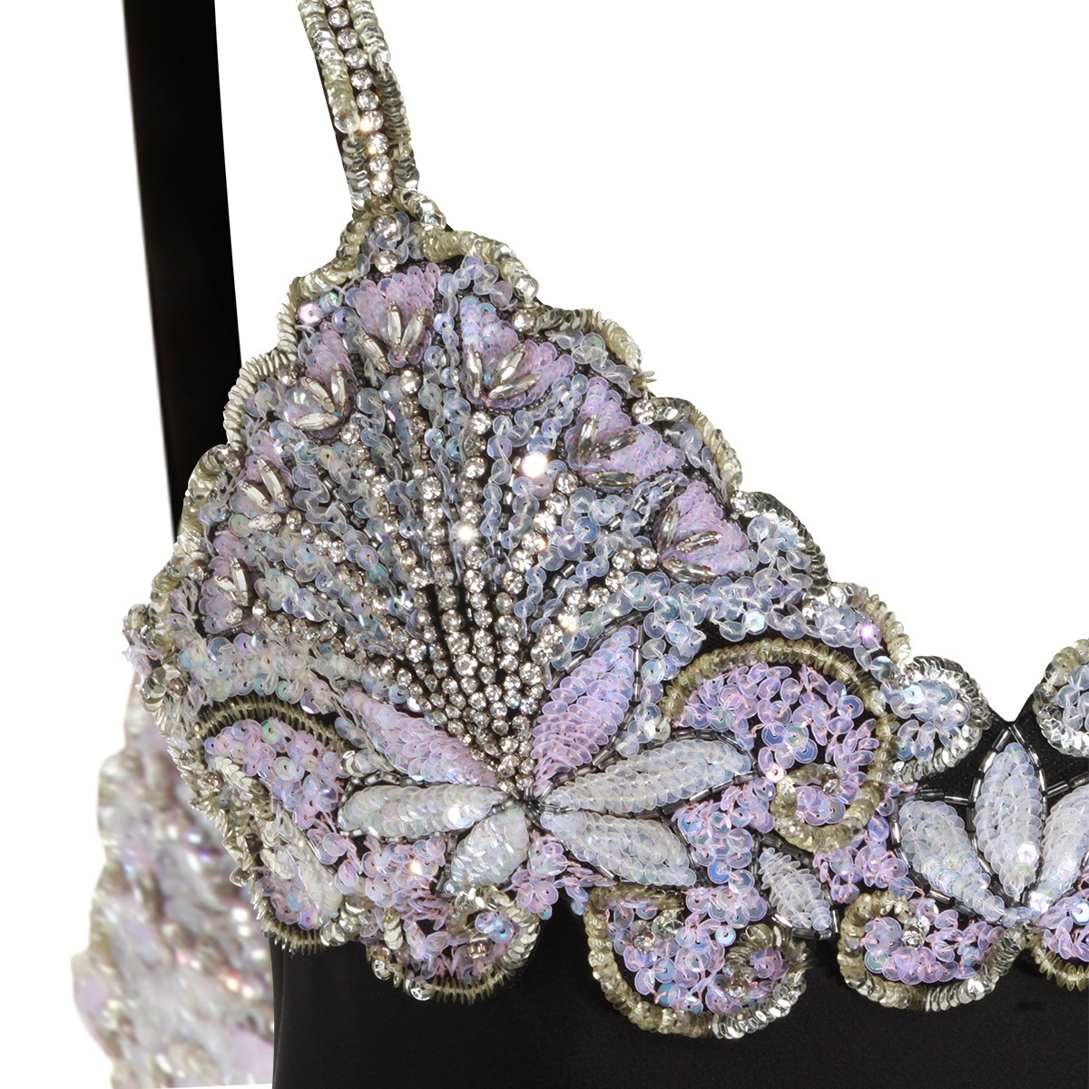 BLACK AND SILVER CRYSTAL DRESS