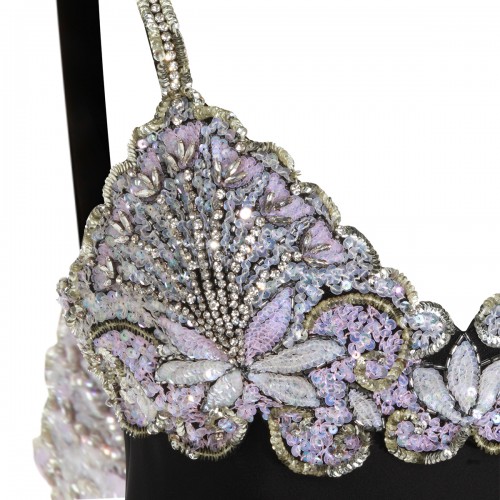 BLACK AND SILVER CRYSTAL DRESS