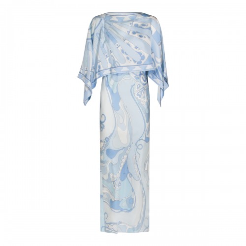 PALE BLUE SILK LONG DRESS