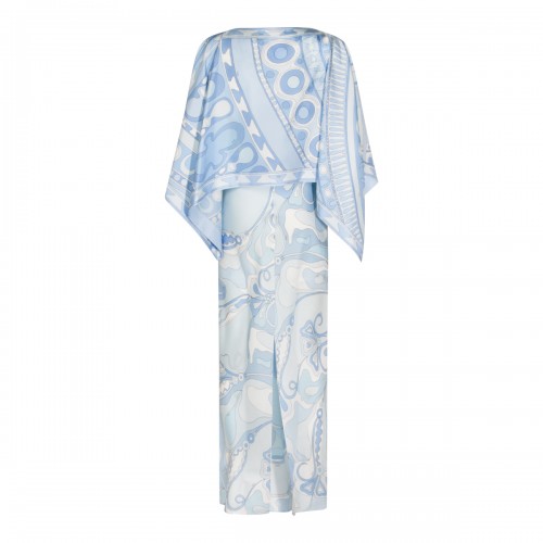 PALE BLUE SILK LONG DRESS 2