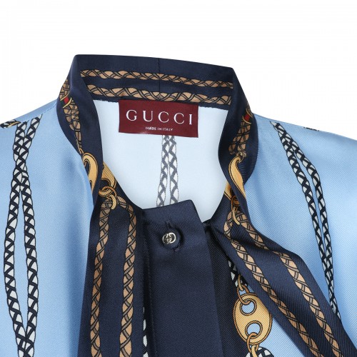 LIGHT BLUE SILK SHIRT