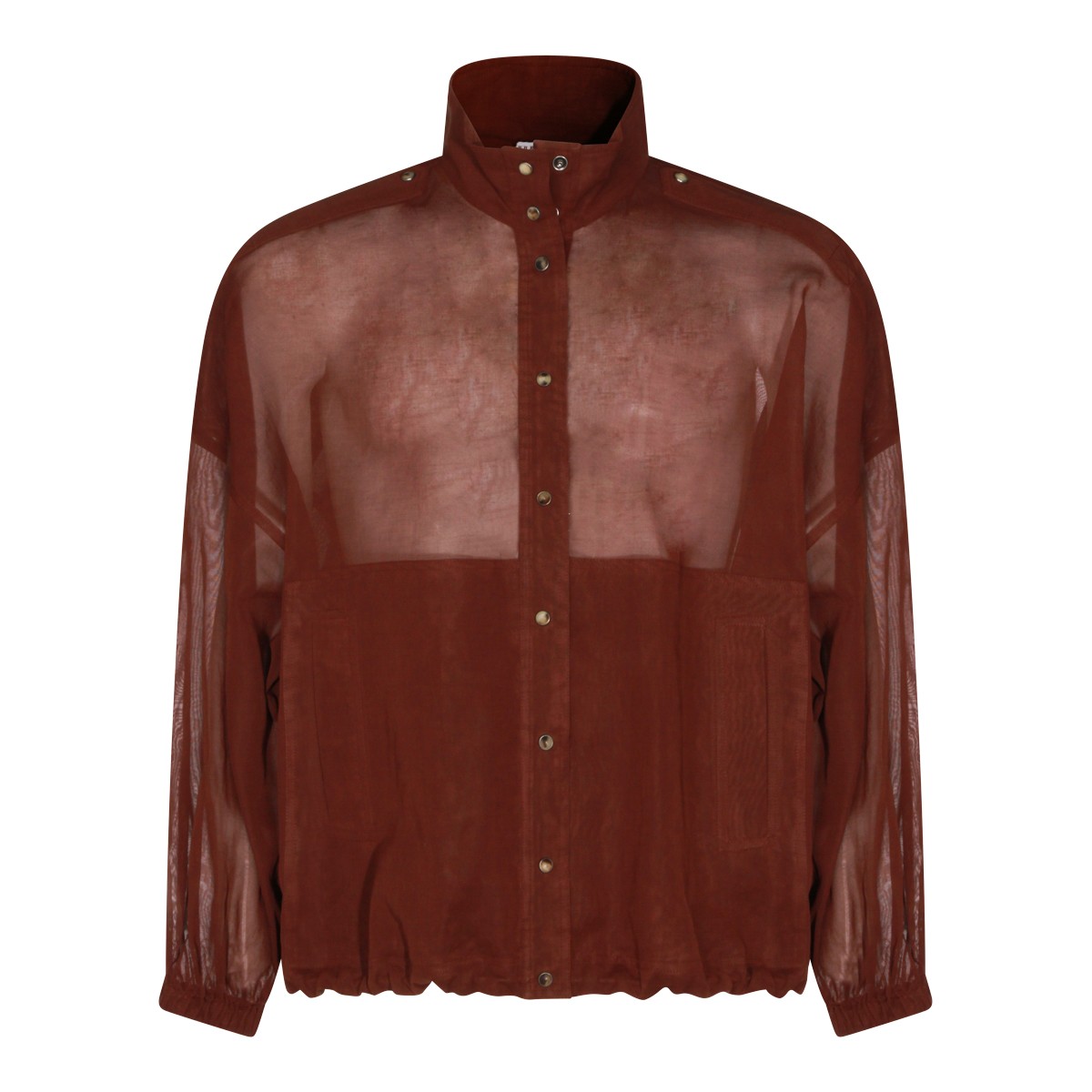 BROWN COTTON CASUAL JACKET 