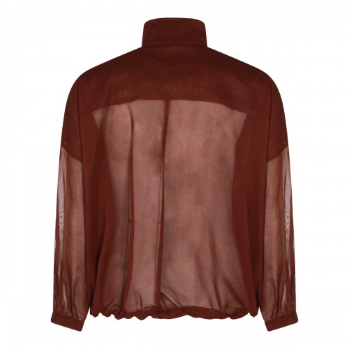 BROWN COTTON CASUAL JACKET 