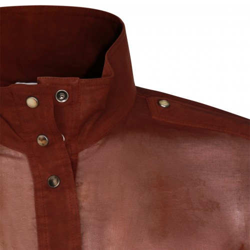 BROWN COTTON CASUAL JACKET 