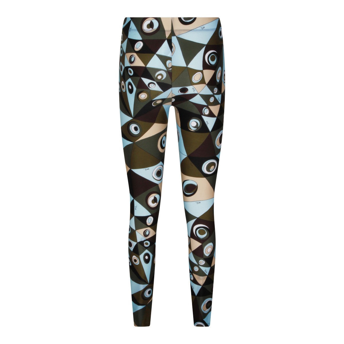 KHAKI BLUE PRINTED LEGGINGS PANTS