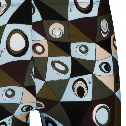 KHAKI BLUE PRINTED LEGGINGS PANTS