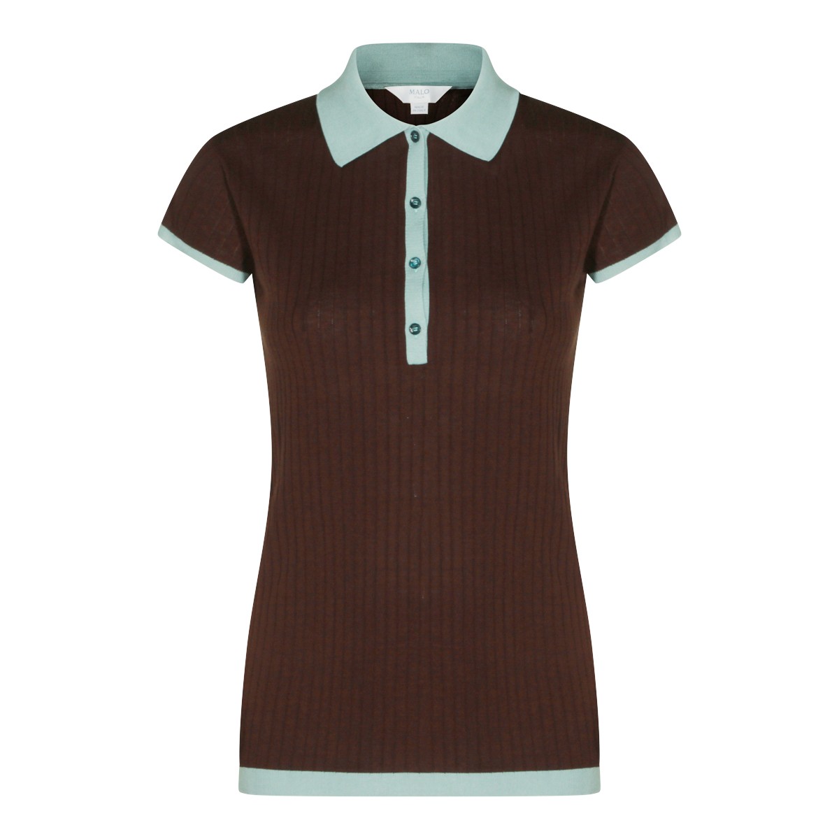 BROWN AND LIGHT BLUE COTTON STRETCH...