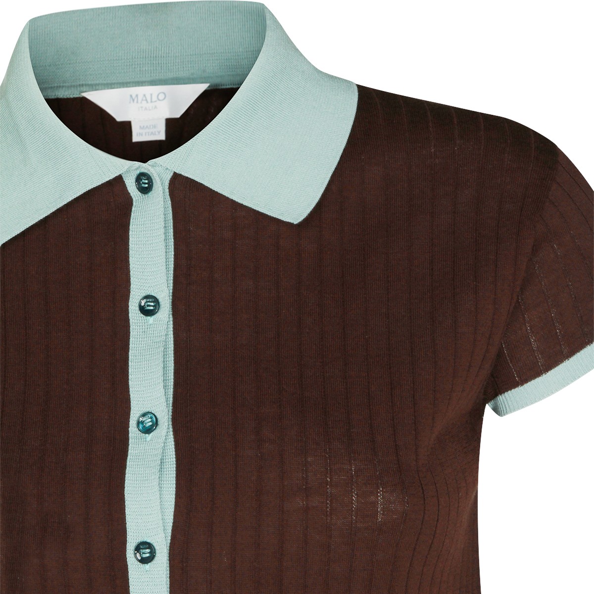 BROWN AND LIGHT BLUE COTTON STRETCH...