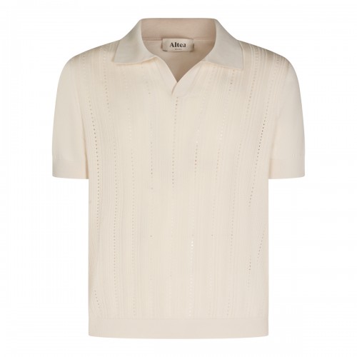 IVORY COTTON POLO SHIRT
