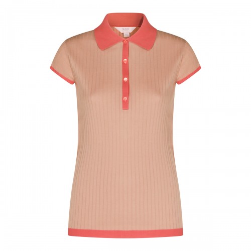 NUDE AND PINK COTTON POLO...