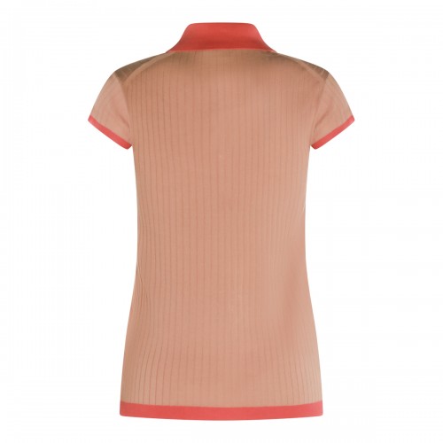 NUDE AND PINK COTTON POLO SHIRT