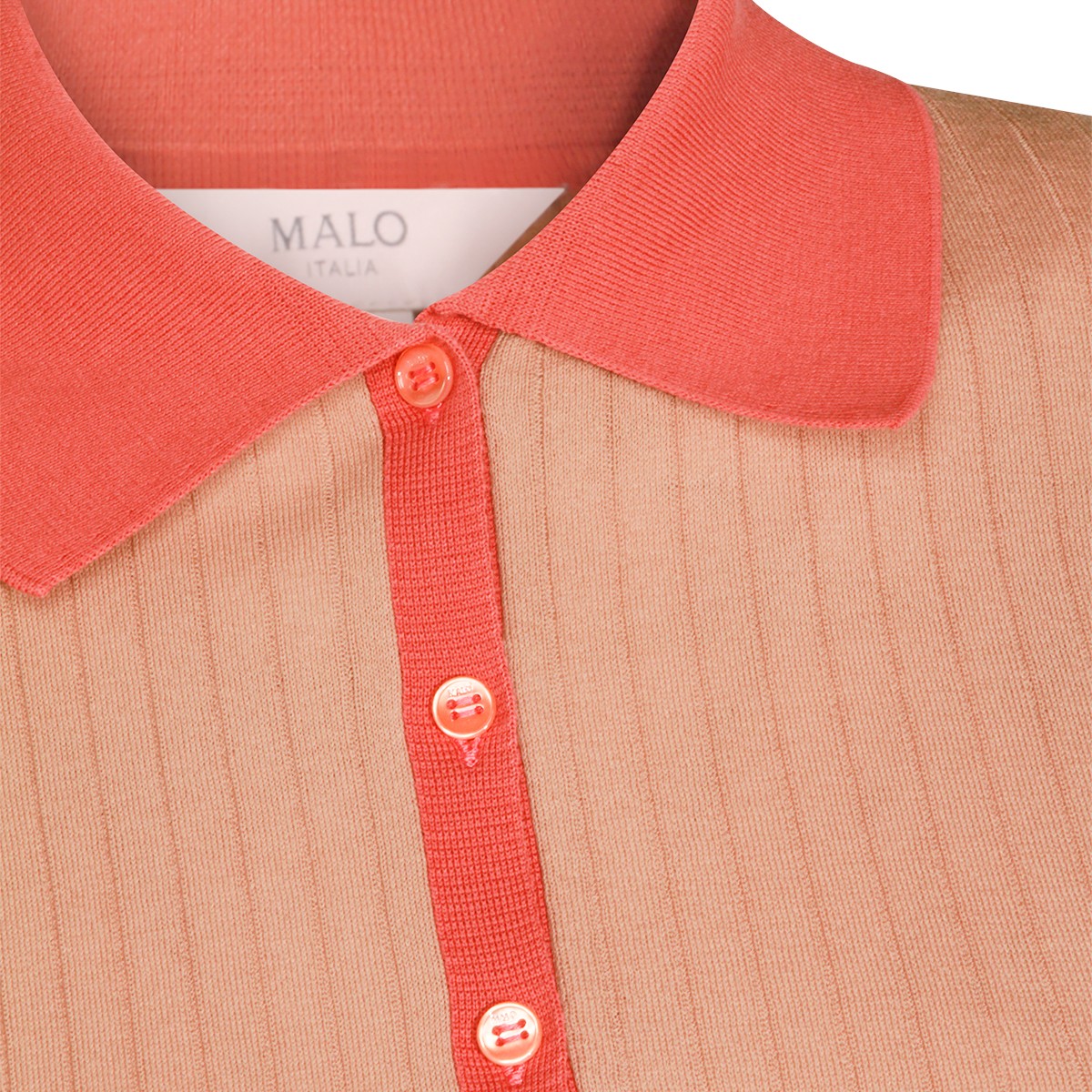 NUDE AND PINK COTTON POLO SHIRT