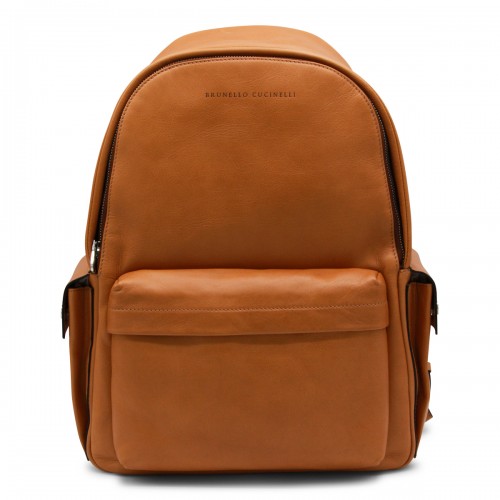 BROWN LEATHER BACKPACK