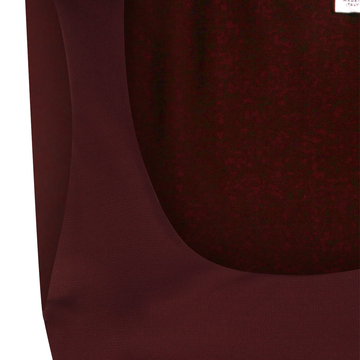 BORDEAUX VISCOSE ASYMMETRIC MID DRESS