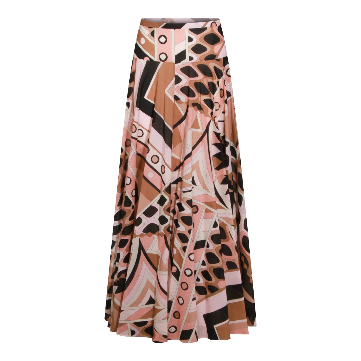 NUDE COTTON PRINTED LONG SKIRT