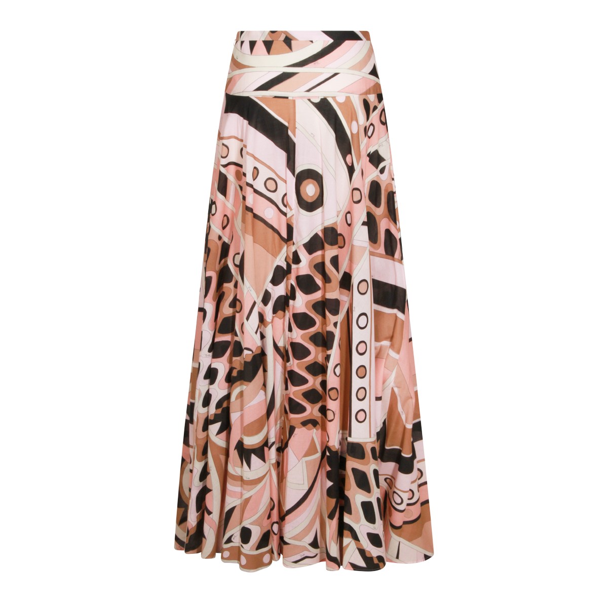 NUDE COTTON PRINTED LONG SKIRT