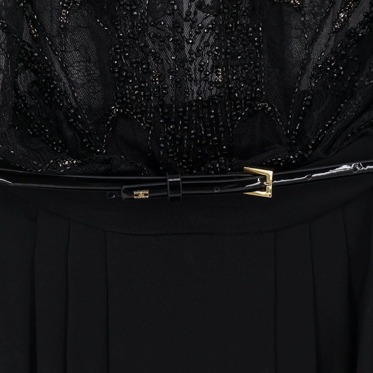 BLACK MESH LONG DRESS