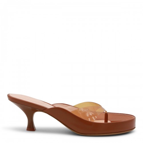 BROWN LEATHER JUNIE SANDALS