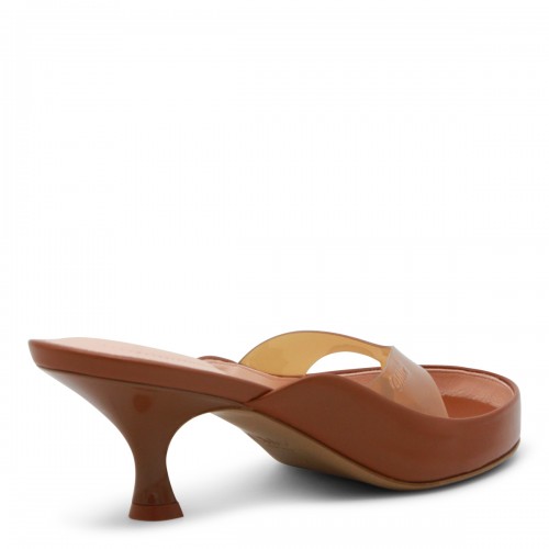 BROWN LEATHER JUNIE SANDALS