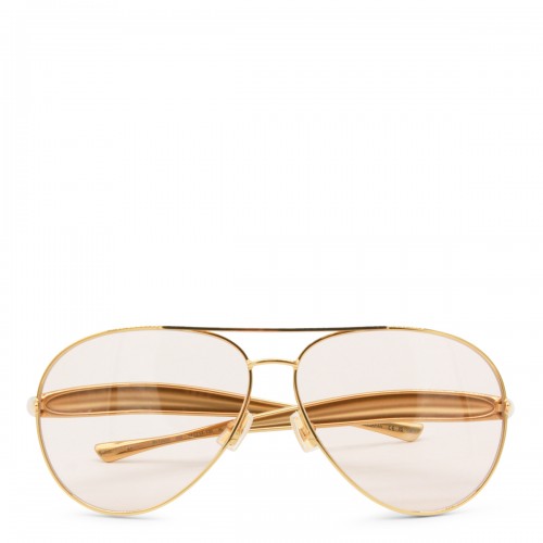 GOLD AND BROWN METAL SUNGLASS