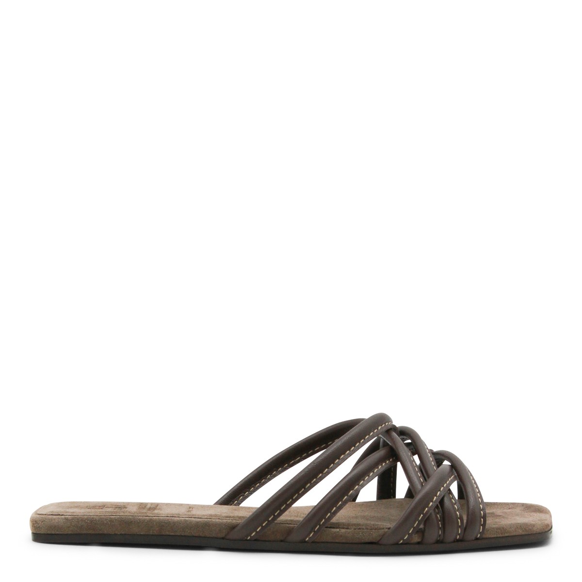 BROWN LEATHER SANDALS