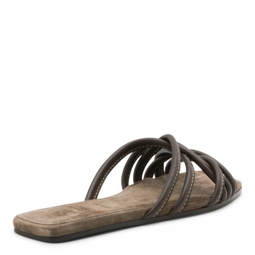 BROWN LEATHER SANDALS