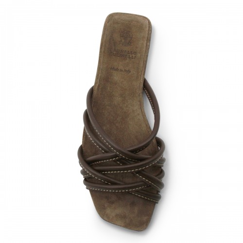 BROWN LEATHER SANDALS