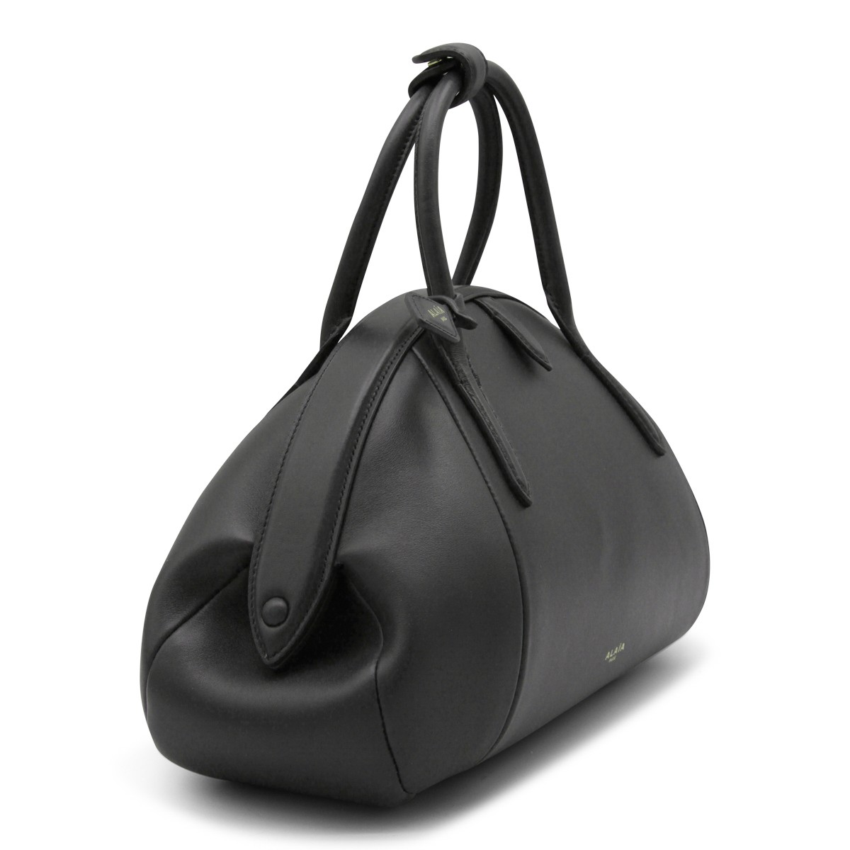 BLACK LEATHER PURSE TOP HANDLE BAG