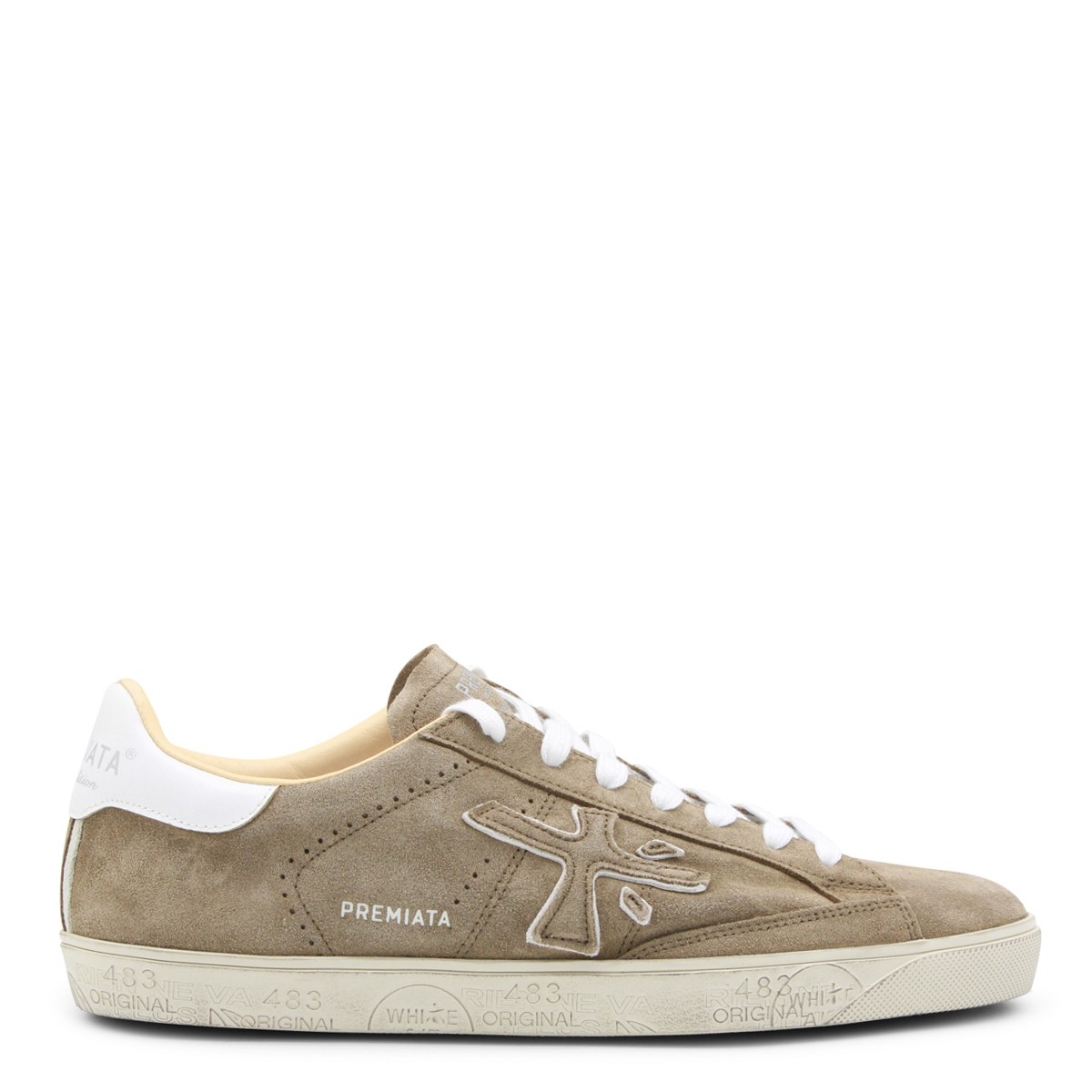 BEIGE LEATHER STEVEN SNEAKERS