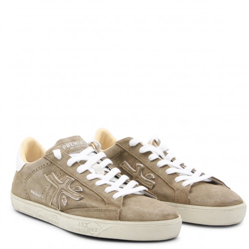 BEIGE LEATHER STEVEN SNEAKERS