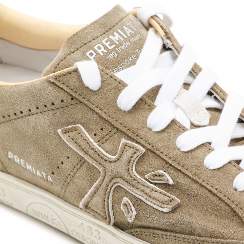 BEIGE LEATHER STEVEN SNEAKERS