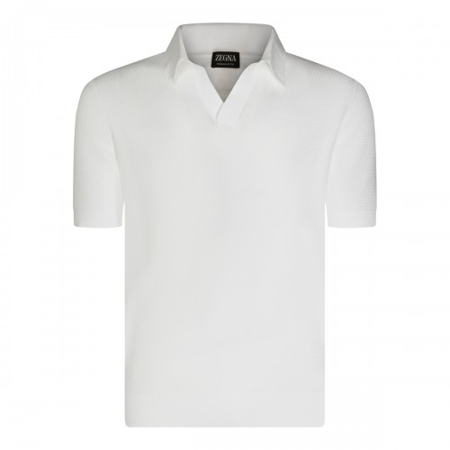 WHITE COTTON POLO SHIRT