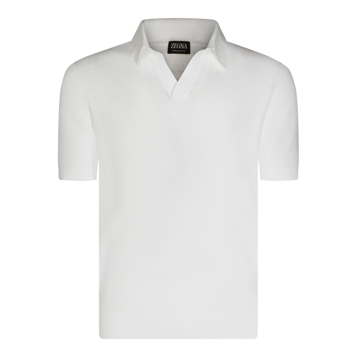 WHITE COTTON POLO SHIRT