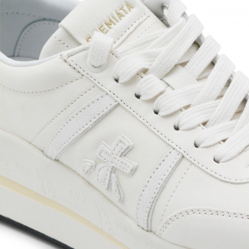 WHITE LEATHER BETHCOIN SNEAKERS