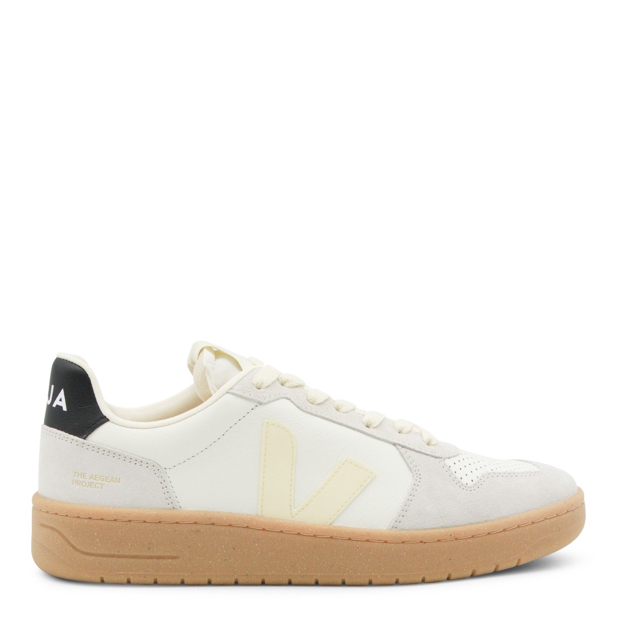 WHITE AND BEIGE LEATHER V-82 SNEAKERS