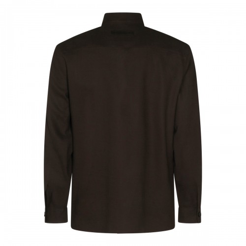 DARK BROWN LINEN CASUAL JACKET