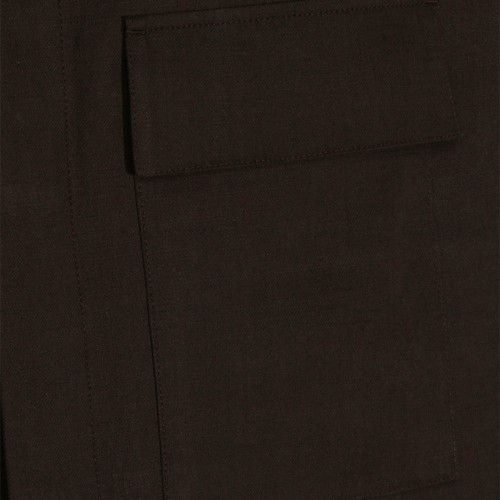 DARK BROWN LINEN CASUAL JACKET